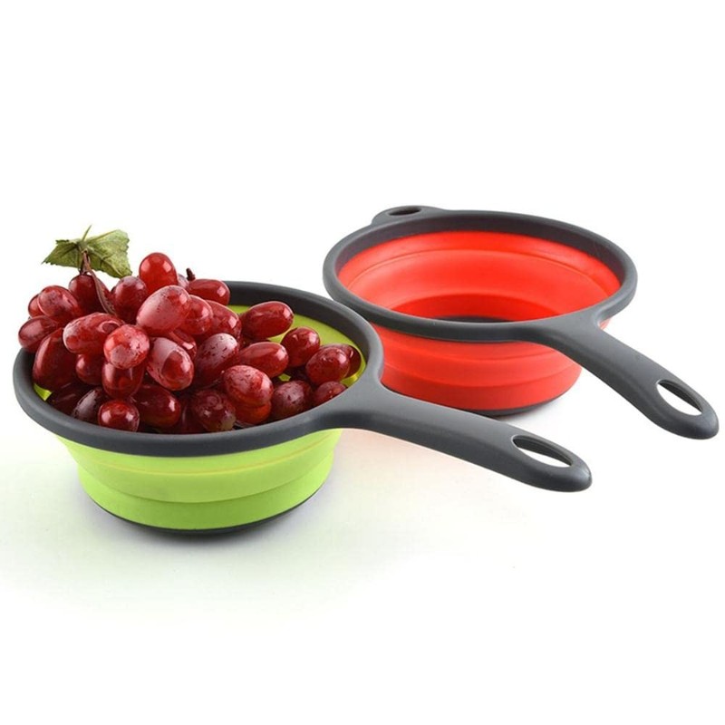 Vctitil Foldable Space-Saving Silicone Colander Strainer Colander Dish Drainer Draining