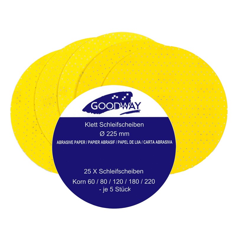 Professional Velcro Sanding Discs Diameter 225 mm | Set of