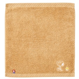 nishikawa Snoopy Wash Towel, 13.4 x 13.8 inches (34 x 35 cm), Washable, 100% Cotton, Soft with No Twist Yarn, Hollow and Lightly Soft, Moisture Absorbent, Fluffy, One Point Embroidery, Made in Japan,