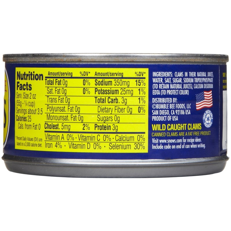 Bumble Bee Snow's Chopped Clams in Clam Juice, 6.5 oz