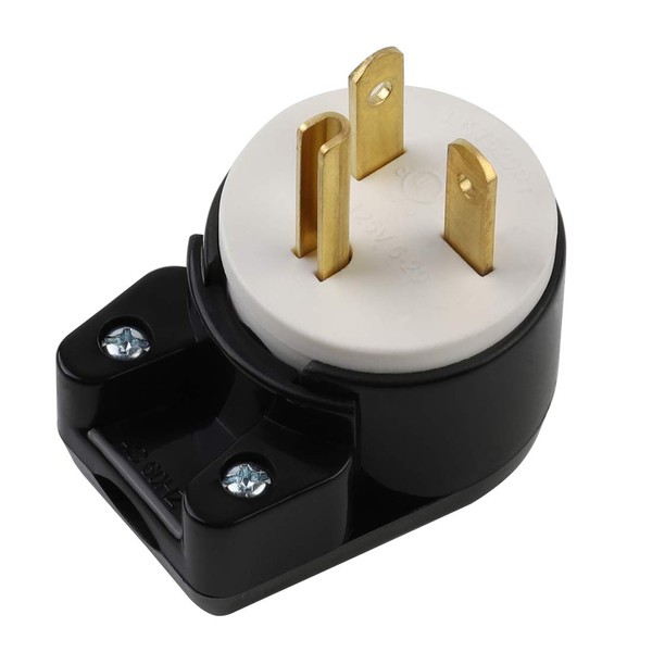 [3-Pack]USA 3-Prong Male AC Plug, Right Angle ETL Nema 5-20P