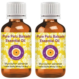 Deve Herbes Pure Peru Balsam Essential Oil (Myroxylon pereirae) Steam Distilled (Pack of Two) 100ml X 2 (6.76 oz)