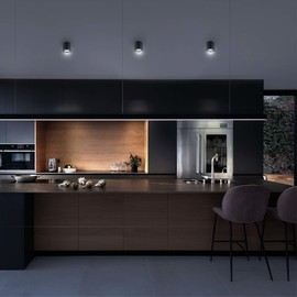 Ledvion - LED surface-mounted spotlights, round, dimmable, 5 W, 6500 K, black, ceiling light