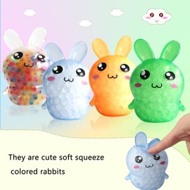 4 Packs Taba Squishy Bunny Stress Balls| Big Rabbit Squishy Squeeze Toy| Super Cute Soft Squishies Fidget Toys|Great for Adult Help Reduce Anxiety, Relieve Stress(Big Size：L 4.31*W 3.14in)