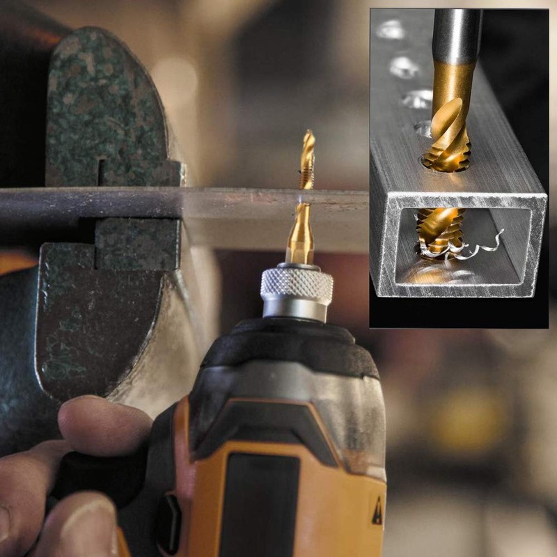 Eyech 6Pcs Titanium Combination Drill and Tap Bit Set, Metric