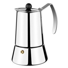 MONIX Eterna | Italienische Kaffeemaschine für 6 Tassen, geeignet für alle Küchentypen, Edelstahl, Grau, 10 cm