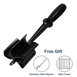 VUCVOLH Premium Meat Chopper & Hamburger Smasher - 5-Blade Heat-Resistant Ground Beef & Potato Masher - Nylon Kitchen Tool for Mixing and Chopping - Dishwasher Safe - Black