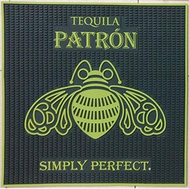 Tequila Patron Bar Mat Professional XL Spill Mat Wait Station Drip Mat 17x17 Rubber Coaster