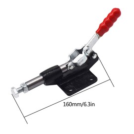 Guador Toggle Clamp, Pack of 2 Push Pull Action Hand Tool, Lightweight Quick Release Tool, Push Rod Tensioner with Horizontal Base Plate, Non-Slip Vertical Clamp (227 kgf)