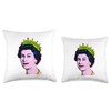 Elizabeth Pop Art Portrait Coronation Queen of England Throw Pillow