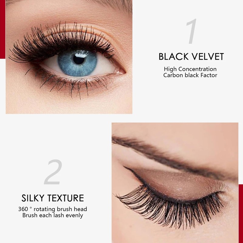 Mascara Black - Waterproof Mascara for Natural Lengthening Eyelash -