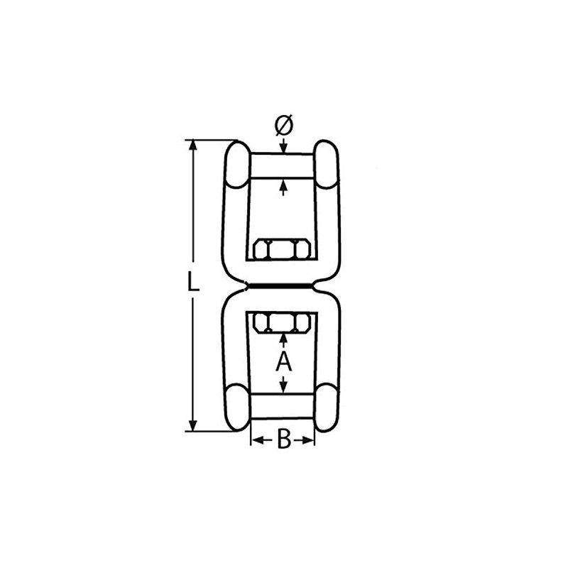 wellenshop Swivel Shackle M10 Stainless Steel with Hexagon Socket Shackle