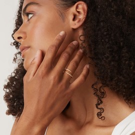 PAVOI 18K Gold Vermeil Cubic Zirconia Open Twist Eternity Band Yellow Gold for Women Size 7