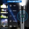 Super Bright LED Flashlight, 6000 High Lumens Rechargeable Flashlights with