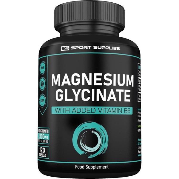 Magnesium Glycinate 1500mg with Vitamin B6 – High Strength, 120