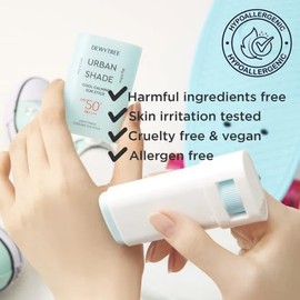 Damda Dewytree Urban Shade Cool Calming Sun Stick Spf 50 Pa 20 G (0.70 Oz)  Barra Solar Refrescante Con Acabado Ligero                                
