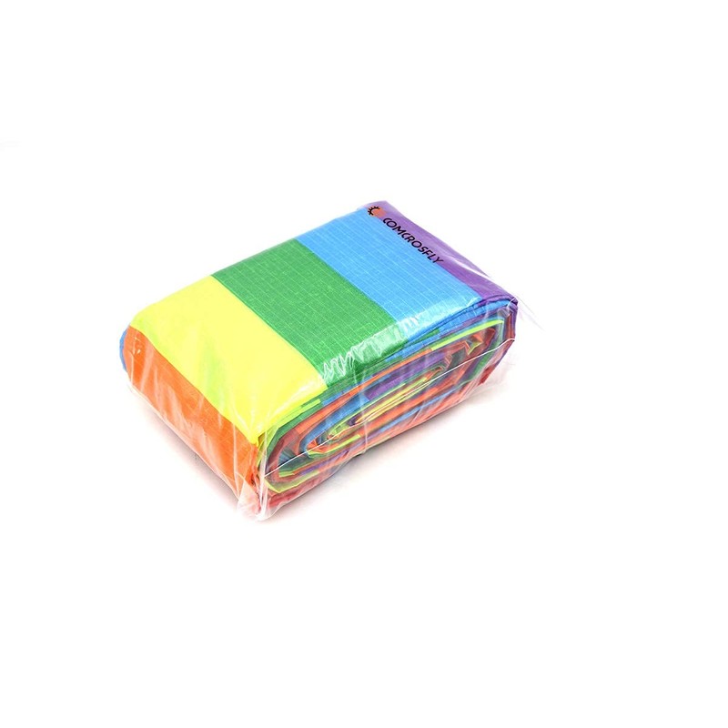 C Comcrosfly Rainbow Kite Tube Tail Outdoor Windsock with Connector,