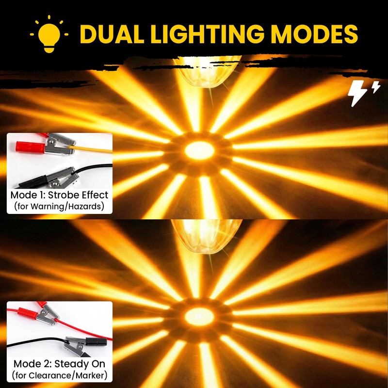 Aila 4Pcs Amber Watermelon LED Marker Lights for Truck, Dual
