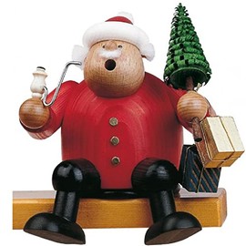 KWO Olbernhau 21559 Incense Smoker Edge Stool Santa Claus 15 cm