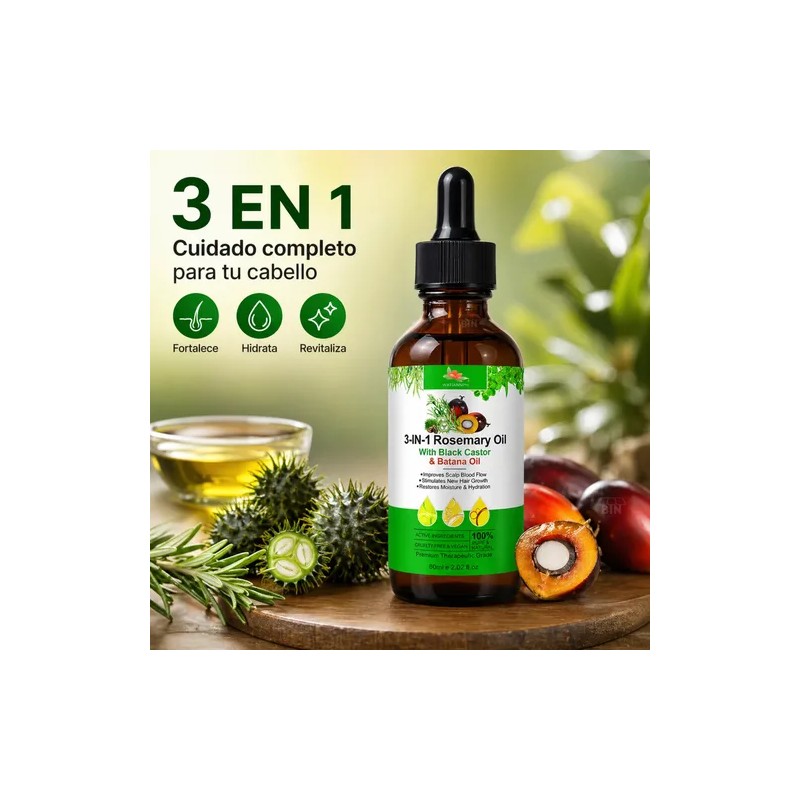 Aceite 3 En 1 Ricino Negro Batana Anticaída Capilar 60