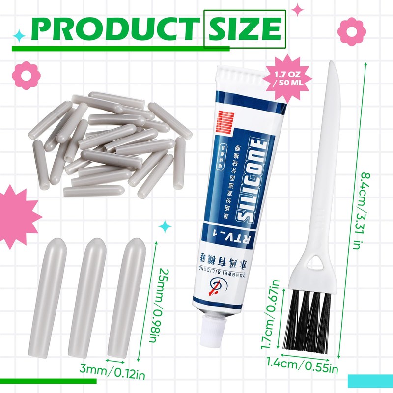 Baderke 1 Bottle 1.7 oz Dishwasher Rack Coating/glue with 25