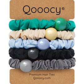 Qooocy Hair Tie Bracelets, Hair Ties for Women Girl, Ponytail Holders for Thick Hair, Superior Strong Stretchy Braided Hair Ties, No Slip Damage Crease Hair Bands-8Pcs, Fresh & Bright