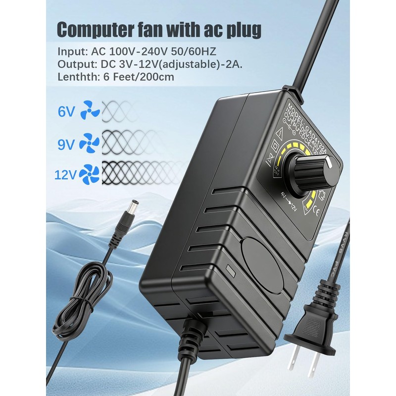 WDERAIR 4 x 120mm Server Rack Mount Fan 12V with
