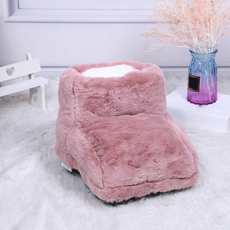 Electric Heated Foot Warmer Pink 5V USB Rechargeable Thickened Foot