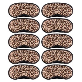 10 Pack Leopard Eye Masks Cover Sleep Mask Shade Cover for Sleeping,Shift Work,Office Nap,Relieve Stress,Travel Pouch Night Blindfold Airplane Relaxing Eyeshade Cover with Nose Pad for Men Women Kids