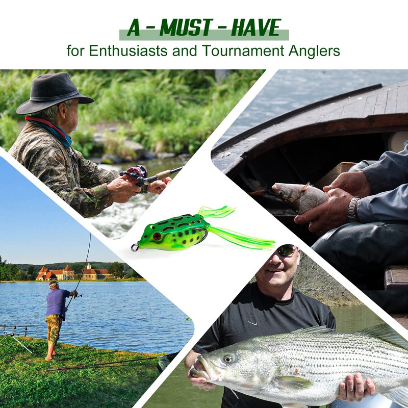 Matymats Frog Lure, 10pcs, 4-6cm, Hollow Point, Fishing Hook, Includes