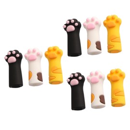 VOSAREA 9pcs Cat Paw Protector Scissors Safety Scissors Tip Cap Cuticle Manicure Tools Cover Animal Nippers Cover Metal Shears Nipper Sleeve Child PVC Soft Glue Cartoon Pointed Hat