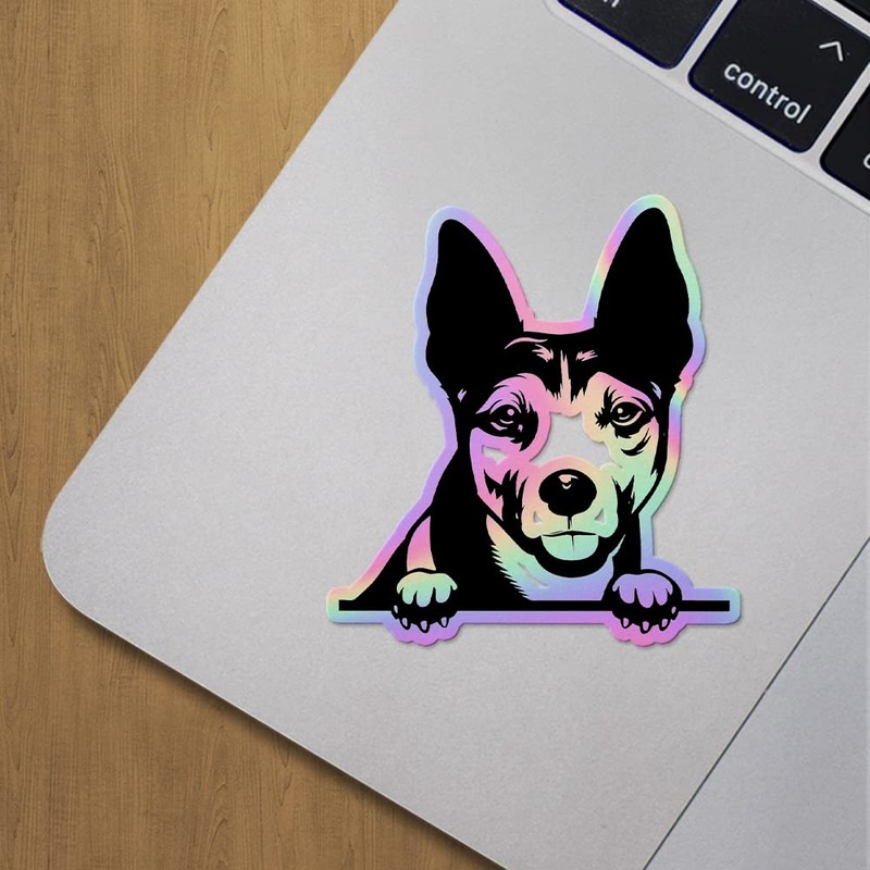Holographic Decal Stickers of Rat Terrier Premium Waterproof Vinyl Decal