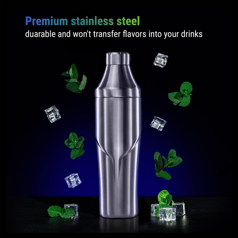Lexenic 24oz Cocktail Shaker - Insulated Double Wall Keep Drink