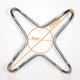 Zasvec Gas Stove Attachment 2 Pieces Gas Stove Attachment Stainless Steel Gas Cross Pot Holder Gas Stove Attachment Gas Stove Cross Pot Holder Universal for Kitchens Gas Stoves Silver 15 cm