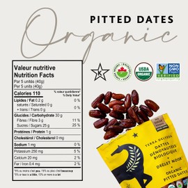 Terra Delyssa Organic Deglet Noor, Dates Softer than Medjool Dates, Sundried Dates, Pitted Dates - 1 Kg - 1 Pack