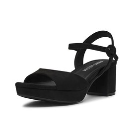 Anne Klein Women's Dress Sandal Piper, Black Sued, 7.5