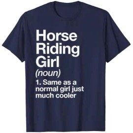 Horse Riding Girl Definition Funny & Sassy Short Sleeve O-Neck Sports T-ShirtColor: Womens plus-navy blue, Size: 2 XL