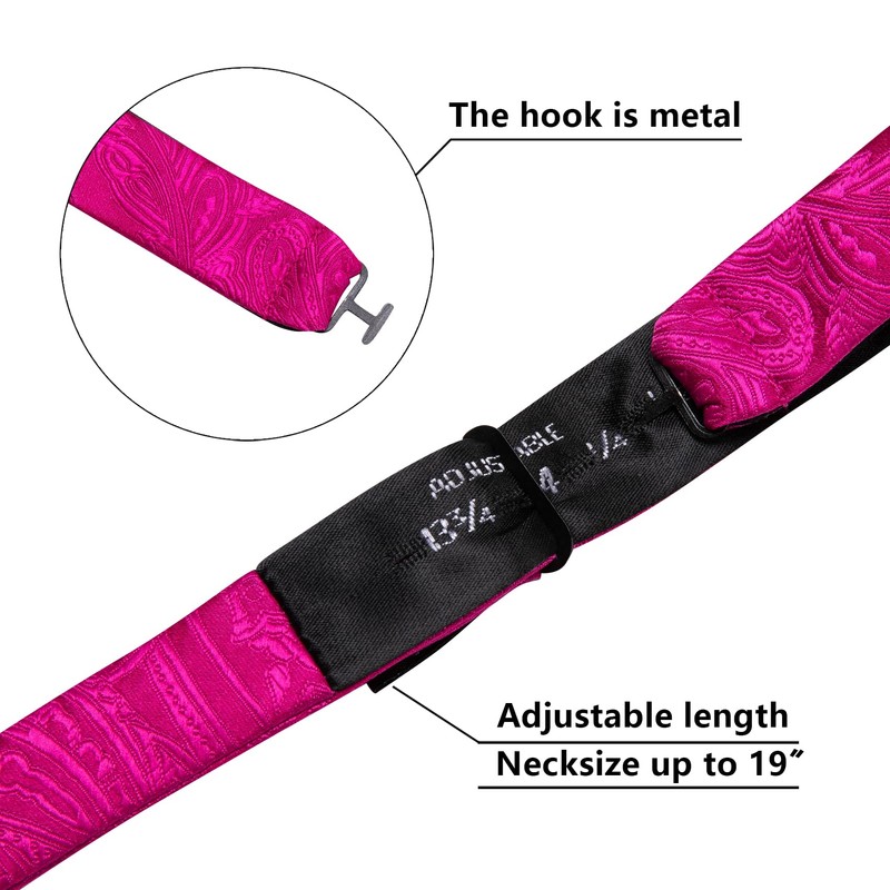 Barry.Wang Hot Pink Bow Tie and Lapel Pin Set Mens