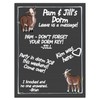 Cohas Magnetic Backed Lined Chalkboard with Goat Theme, Includes Brown