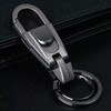 AIXUAN Zinc Alloy and Black Leather Keychain, 2 Keys Rings,Comes