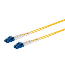 Monoprice Fiber Optic Cable - 1 Meter - Yellow | LC/UPC-LC/UPC, G657A1, Single Mode, Duplex, 2mm, PVC