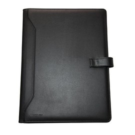 Monolith 2900 Leather Look PU Conference Folder with A4 Pad - Black