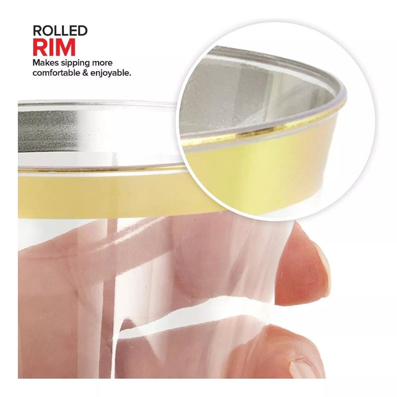 BAIXIBT-127 50 Vasos Desechables De Plástico Tipo Cristal Premium, 9