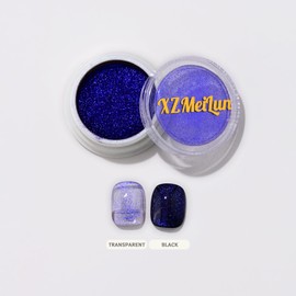 XZMeiLun Cat Eye Nail Powder, Big-Capacity 0.8g 9D Cat Eyes Magnetic Powder Blue Magic Mirror Effect Pigment Holographic Nail Art Glitter, Can Mixed with Builder Gel Nail Polish for Use