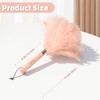Pink Ostrich Feather Duster with Wooden Handle, 13.5 inch Natural