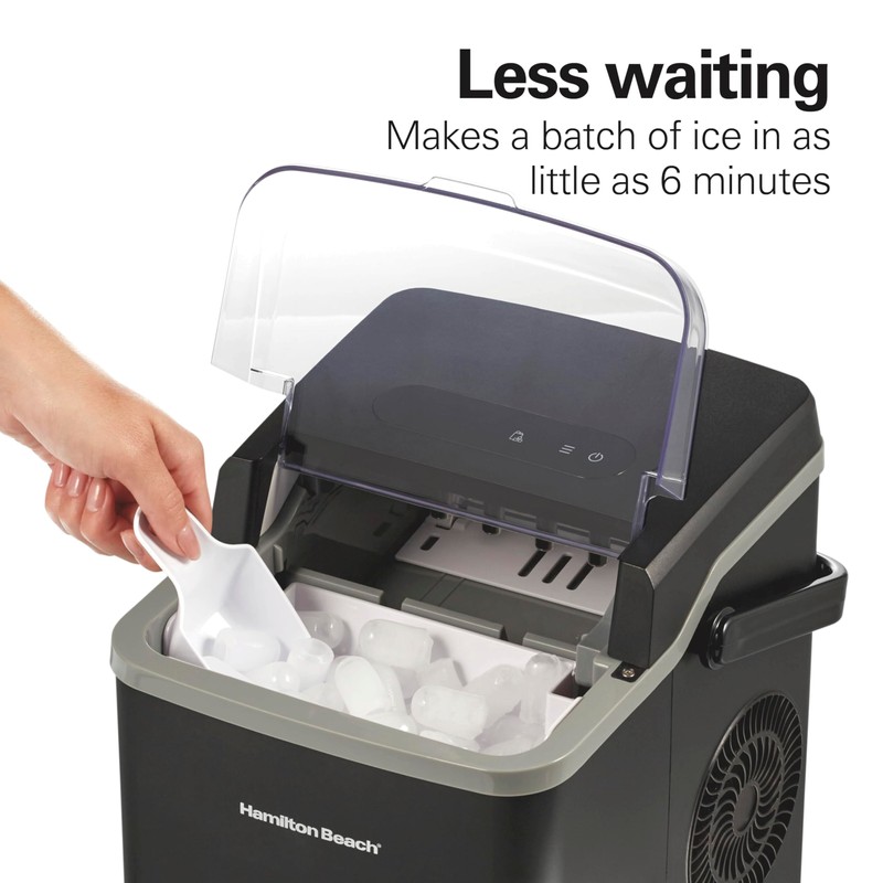 Hamilton Beach Bullet Countertop Ice Maker Machine, Makes 26 Lbs/Day,