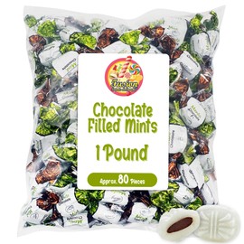 Chocolate Filled Candy - 1 Pound Bulk Bag - Arcor Chocolate Mints Hard Candy, Approx 80 Pieces, Naturally Flavored Treats