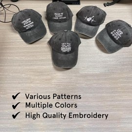 Funny Retirement Hat, Adjustable Embroidered Baseball Cap, Birthday Gifts for Men Women, Vintage Adult Denim Dad Hat