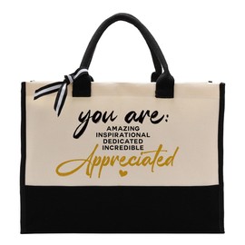 Canvas Bag Gift, Cotton Canvas Tote Bag, Thank You Gift for Coworker Friends, Employee Appreciation Gift, Canvas Tote Bags for Women, You Are Amazing Inspirational Dedicated Incredible Appreciated