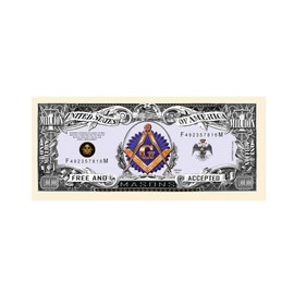 American Art Classics Freemason - Masonic Million Dollar Bills - Pack of 25 - Limited Edition Collectible Novelty Dollar Bill - Best Gift Or Keepsake for Masons